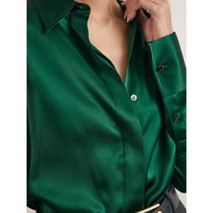 REISS Ameira Silk-Satin Concealed-Placket Shirt